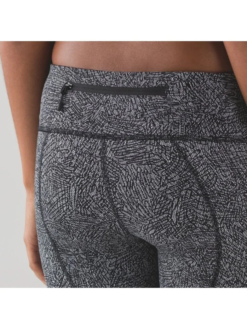 Lululemon Pace Rival Crop Line Up White Black / Black